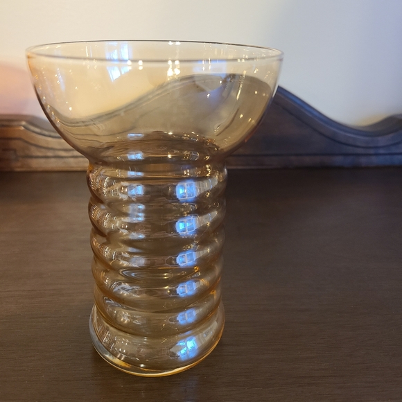 Dunbar Aramis 1930s Ringed 5" Tumbler Iridescent Glasses 11 oz - Picture 7 of 9